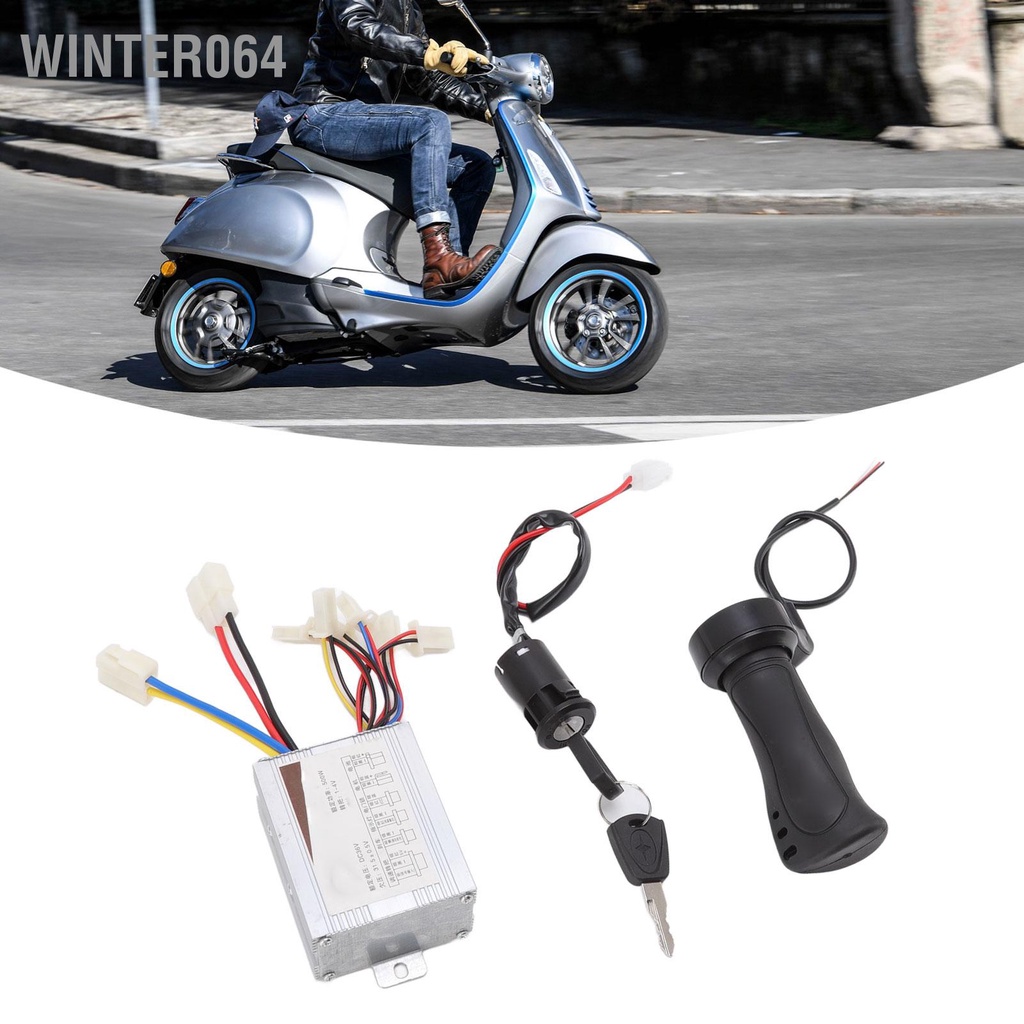 Bộ Điều Khiển Tốc Độ Động Cơ Chổi Than 36V 500W Kèm Tay Ga Cho Xe Đạp Điện