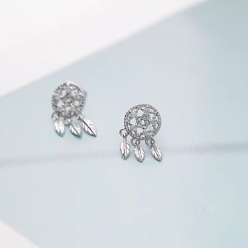 Khuyên Tai Bạc Mon Lilas Dream Catcher Đính Đá Earring K122005