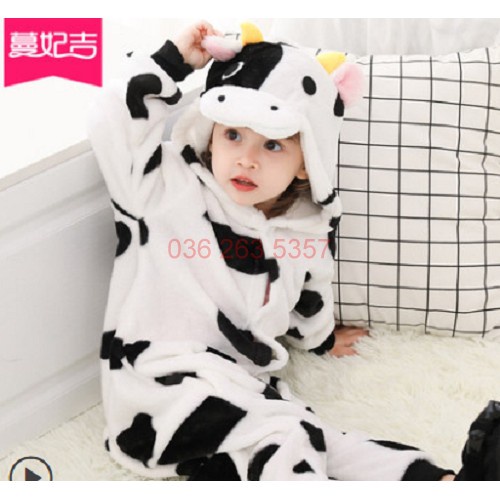 PVN35185 Bộ Đồ Hình Thú Bò Sữa Trẻ Em Cao Cấp, Siêu Đáng Yêu Cho Bé T2