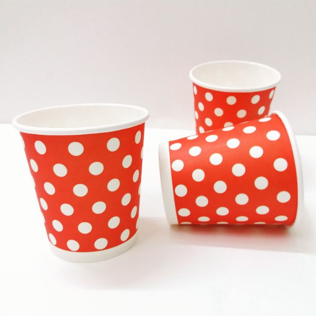 100 Ly Giấy 7oz Bi Đỏ- Sinh Nhật