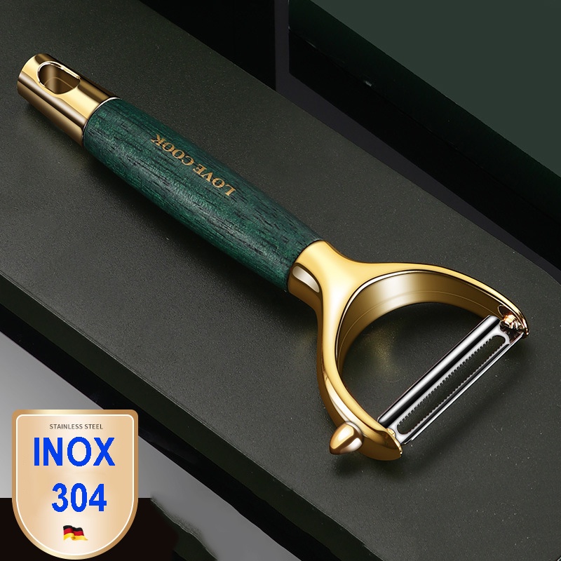 Nạo Củ Quả, Bạo Hoa Quả Inox 304 Cán Gỗ Đa Năng Xuất Đức