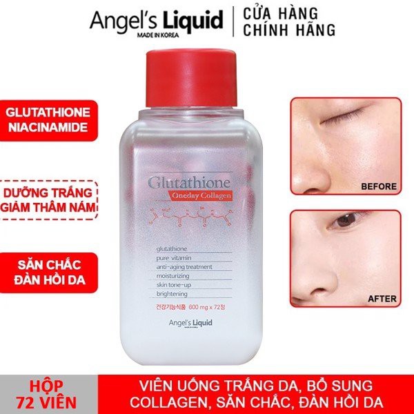 Viên uống Angel's Liquid Glutathione Oneday Collagen hỗ trợ trắng da, cấp nước - BFN MALL