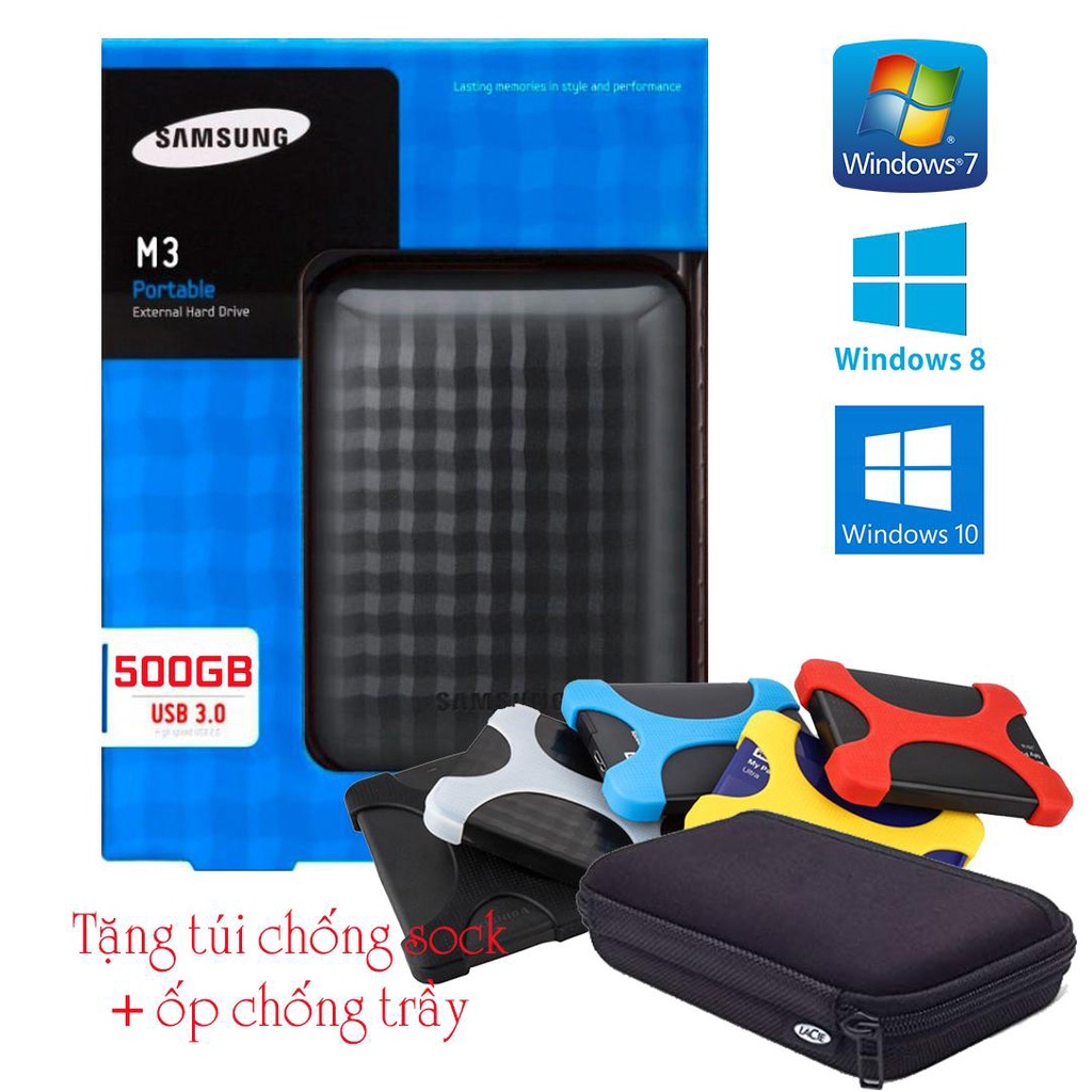 Ổ cứng di động Samsung M3 Portable 500GB Tặng (Ốp chống trầy)