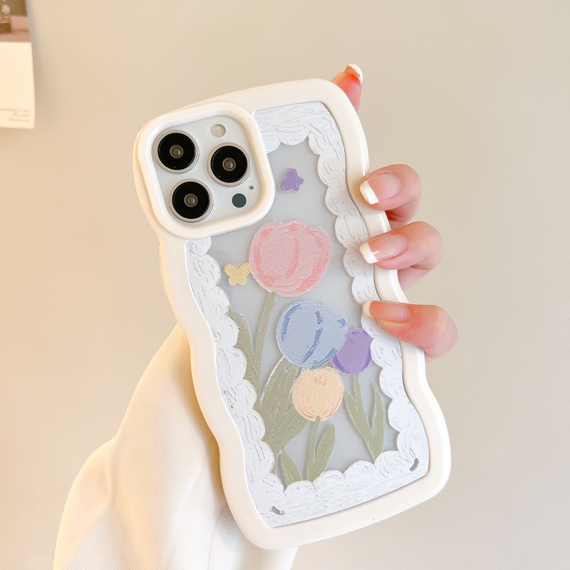 Ốp lưng iphone Ốp Điện Thoại Acrylic Họa Tiết Ren Hoa Cho iphone 14pro / 11 / xr 13Promax Dinuo case