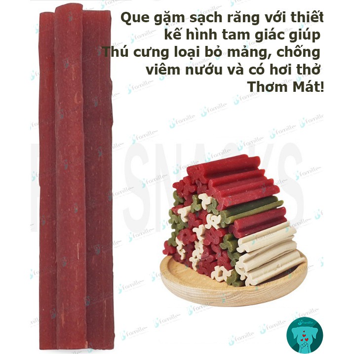 [MIX 3 VỊ]Que Gặm Sạch Răng Cho Cún JFamille, Tươi Ngon Thơm Miệng, Bổ Sung Canxi, Vitamin &amp; Khoáng Chất.Gói 100gr. JF83