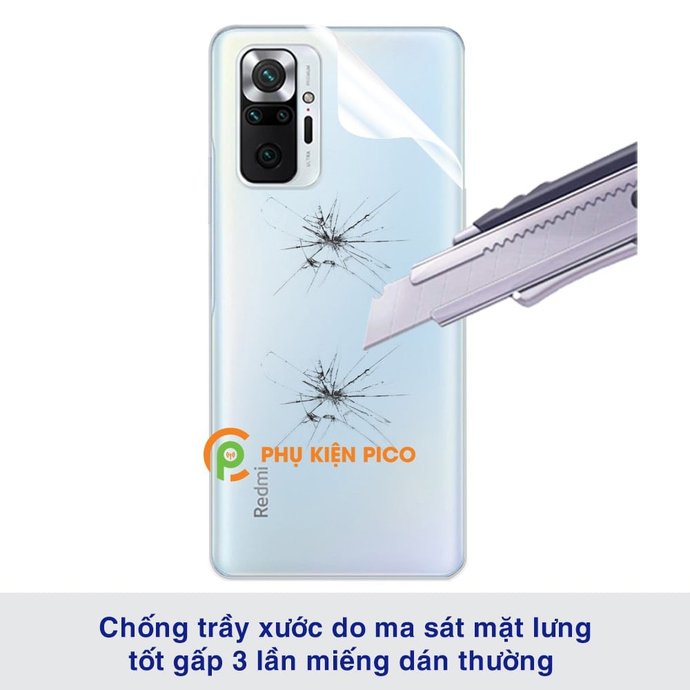 Dán lưng Redmi Note 10 Pro full mặt lưng và viền trong suốt PPF tự phục hồi vết xước - Dán dẻo Xiaomi Redmi Note 10 Pro