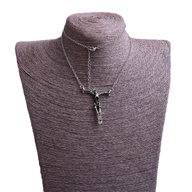 Dây Chuyền Mặt Hình Bộ Xương Phong Cách Gothic Thời Trang Cho Nam Nữ