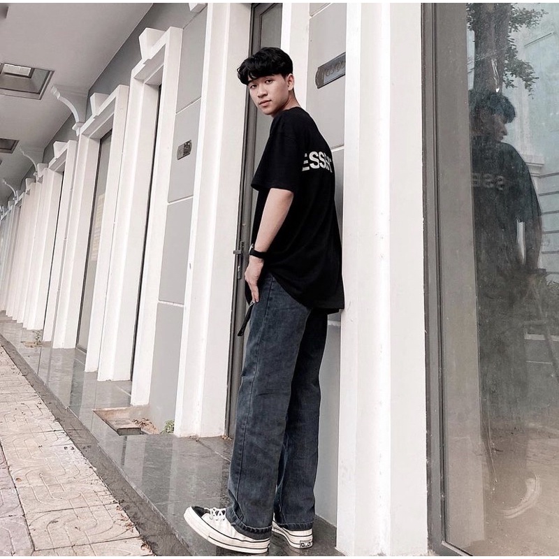 Jean ống rộng xám loang/xám trơn OAO