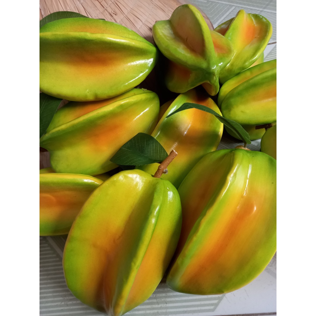 1 Quả khế giả màu vàng - trái cây giả - Hoa giả - Hương Flower