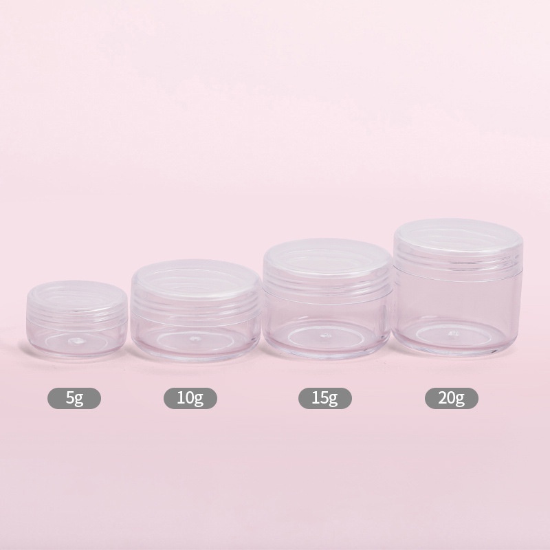 Hũ nhựa 5g, 10g, 15g chiết son, mỹ phẩm, kem dưỡng da, ủ môi