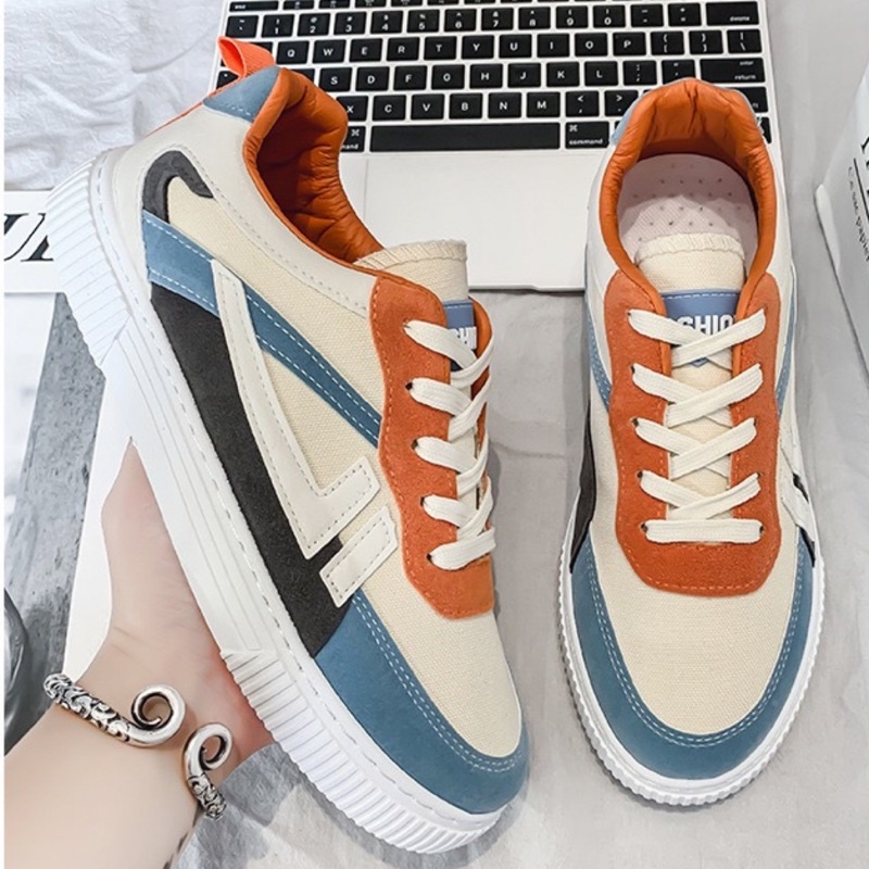 Giày thể thao nam thời trang trẻ trung giày sneaker buộc dây nhiều màu sắc | BigBuy360 - bigbuy360.vn