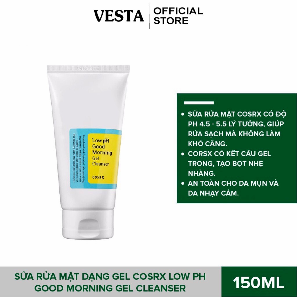 Sữa rửa mặt Cosrx - gel rửa mặt dịu nhẹ Cosrx Low PH Good Morning Gel Cleanser 150ml | BigBuy360 - bigbuy360.vn
