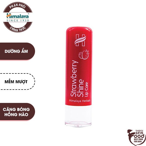 Son Dưỡng Môi Hồng Chiết Xuất Dâu Tây Himalaya Shine Lip Care 4.5g