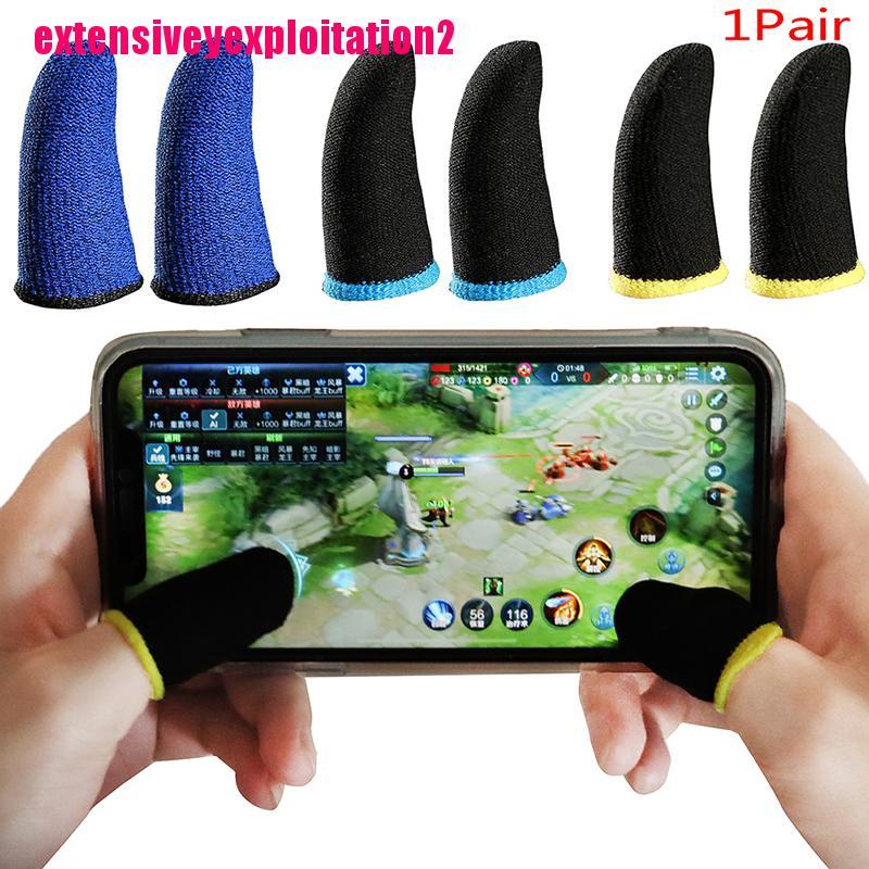 1 Cặp Bao Ngón Tay Chống Mồ Hôi Cho Chơi Game Điện Thoại Di Động
