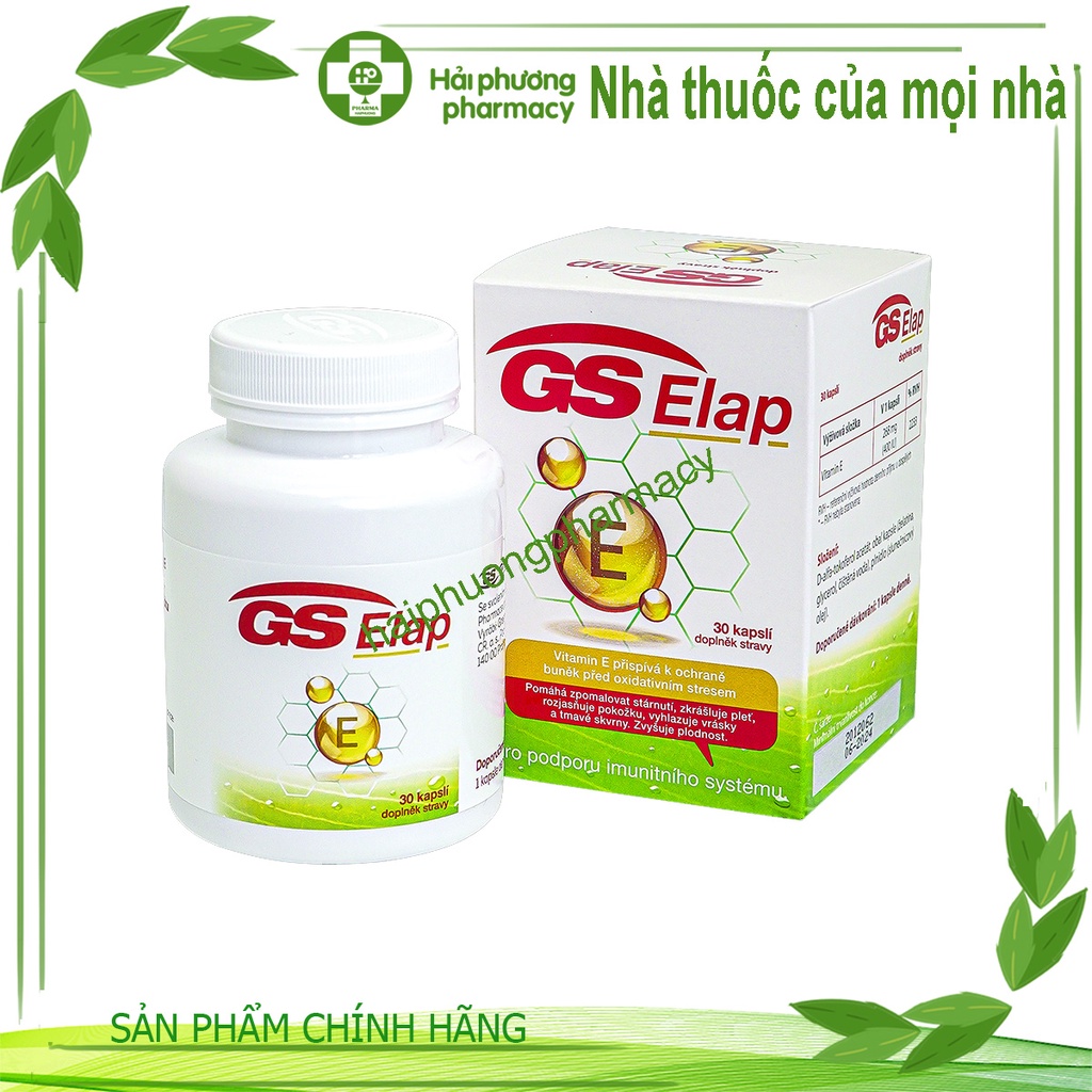 Vitamin E 400IU GS Elap - Bổ sung Vitamin E giúp chống oxy hoá ,làm đẹp da,sáng da ( Hộp 30v )
