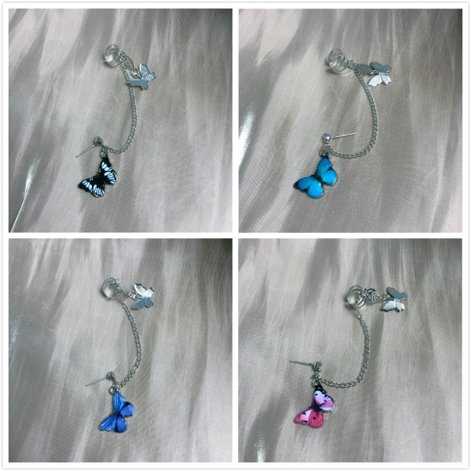 Khuyên Tai Mặt Hình Bướm Đính Đá Xinh Xắn