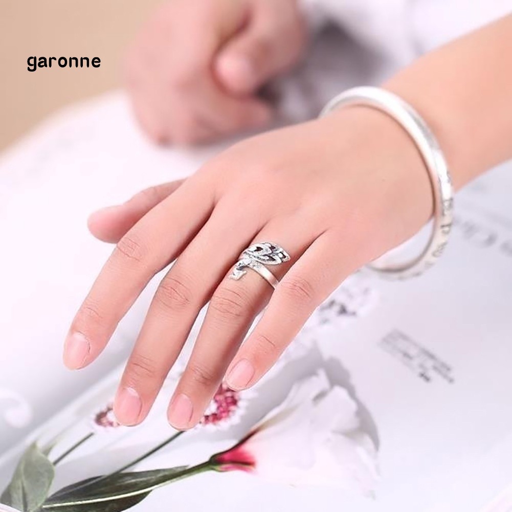 Nhẫn hở đeo tay bằng kim loại hình chim công phong cách vintage cho nữ