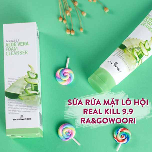 Sữa Rửa Mặt Lô Hội Real Kill 9.9 Ra&Gowoori (120 ml) Sakura