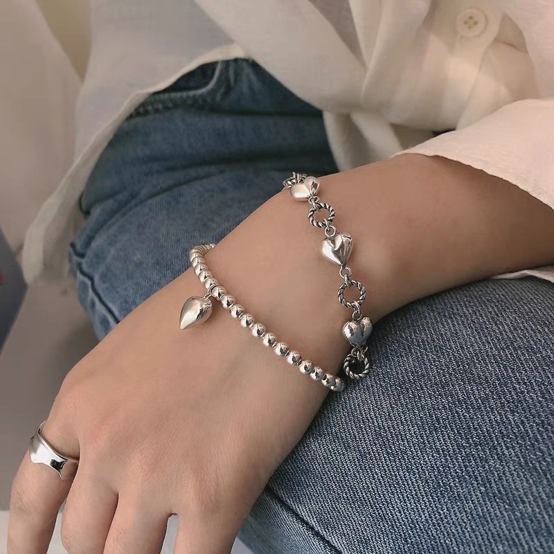 Lắc tay mạ Bạc trái tim xinh xắn