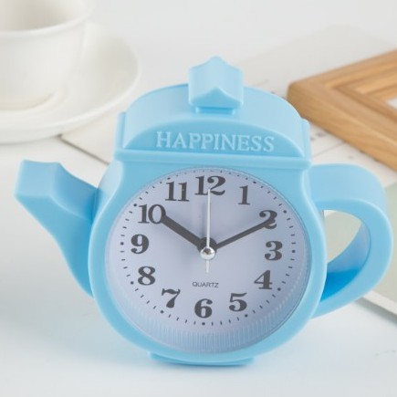 (tặng pin ) Đồng Hồ Để Bàn báo thức hình Cái Ấm Trà , - Đồng hồ hình thú siêu cute,