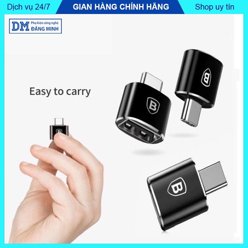 Đầu chuyển đổi OTG Baseus Type C thành USB và USB thành Type C, Type C Female to USB male, Type C Male to USB Female