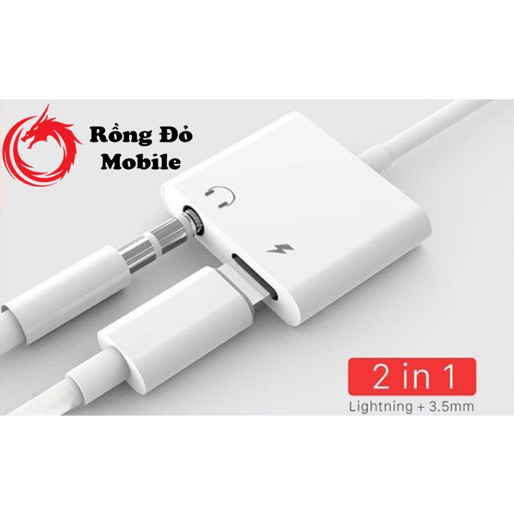 Cáp Chuyển Đổi Lightning Sang 3.5mm 2 Trong 1 Cho Iphone Giắc Chia Cổng Cho iPhone 7/8/X/11 Thành Cổng Sạc + Tai Nghe