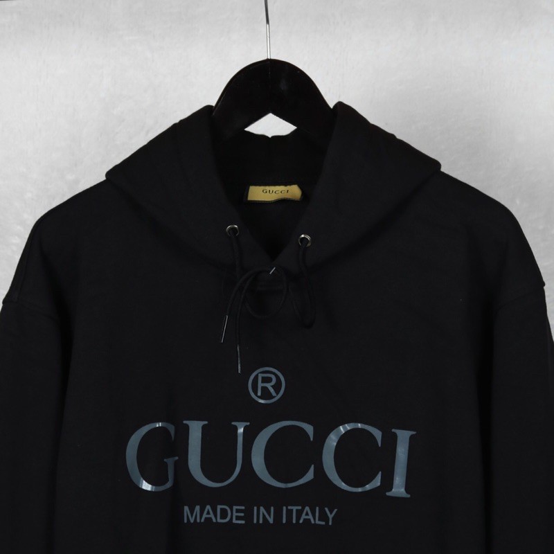 Áo Khoác Hoodie Gucci Màu Trắng / Đen Thời Trang Cho Nam