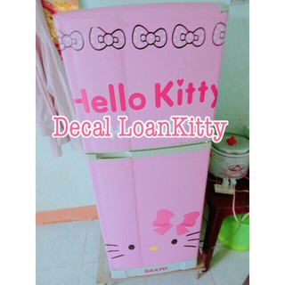*LaLaShop* Độc quyền decal dán tủ lạnh Kitty size lớn cao 1met2