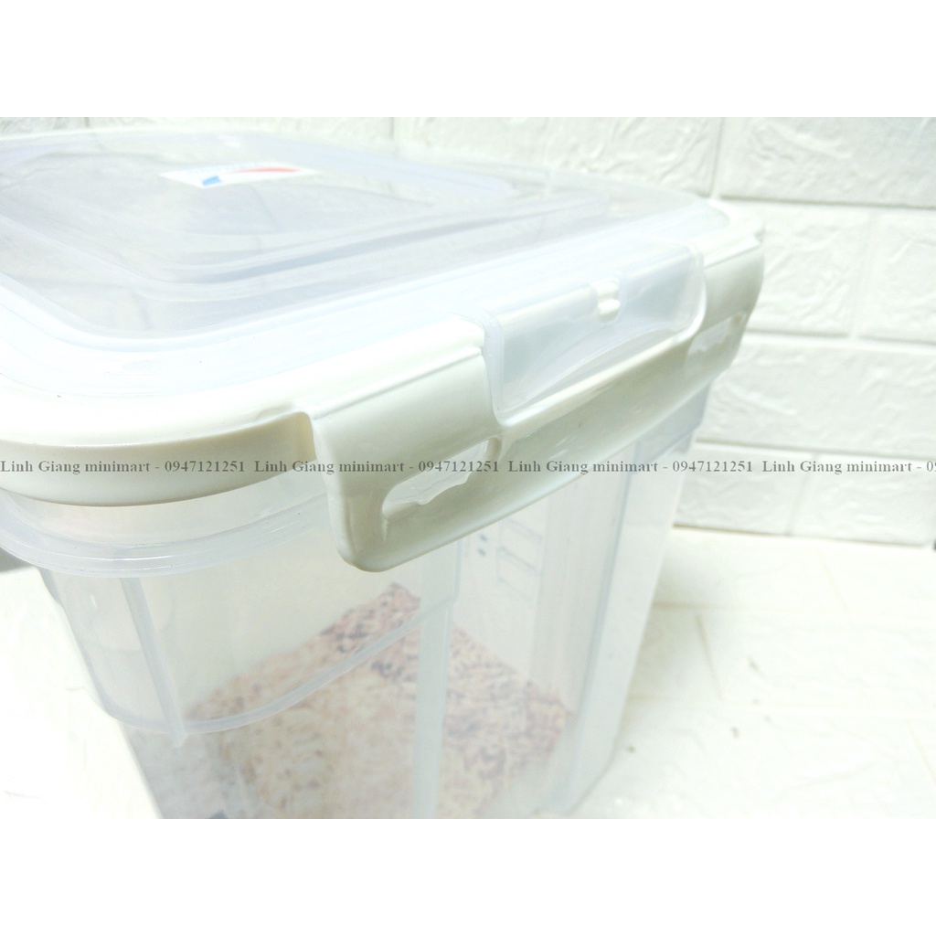 Thùng đựng gạo Thái lan JCJ 13kg và 15kg có bánh xe kèm cốc đong Hàng chuẩn chính hãng