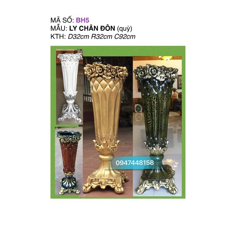 Bình hoa composite dáng ly chân đôn  cao 92cm