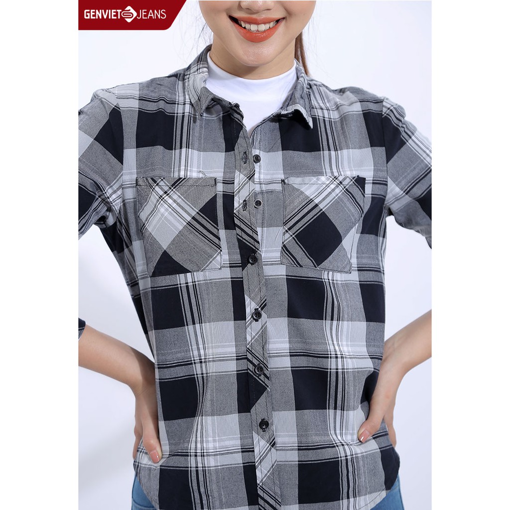 Áo sơ mi thô dài tay Nữ TA123L158 GENVIET