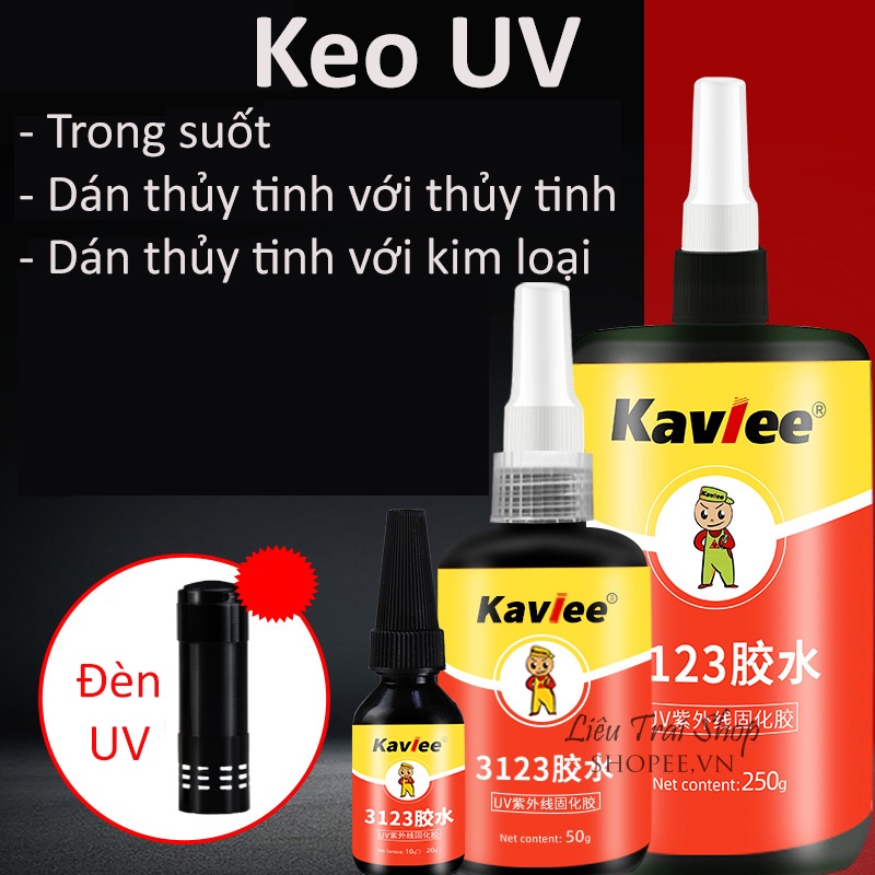 Keo dán thủy tinh dán kính pha lê keo uv keo tàng hình keo nước keo gắn thủy tinh với kim loại keo gắn kính keo kavlee