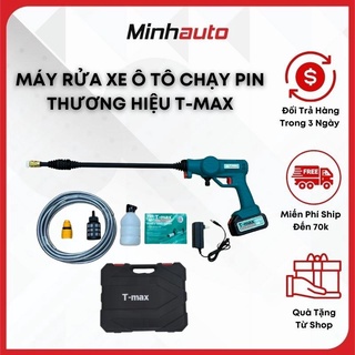 Máy Rửa Xe - Máy Rửa Xe Mini - Chạy Pin 21V- 200W, Áp Lực Cao, Tặng bình Tạo Bọt CT167A