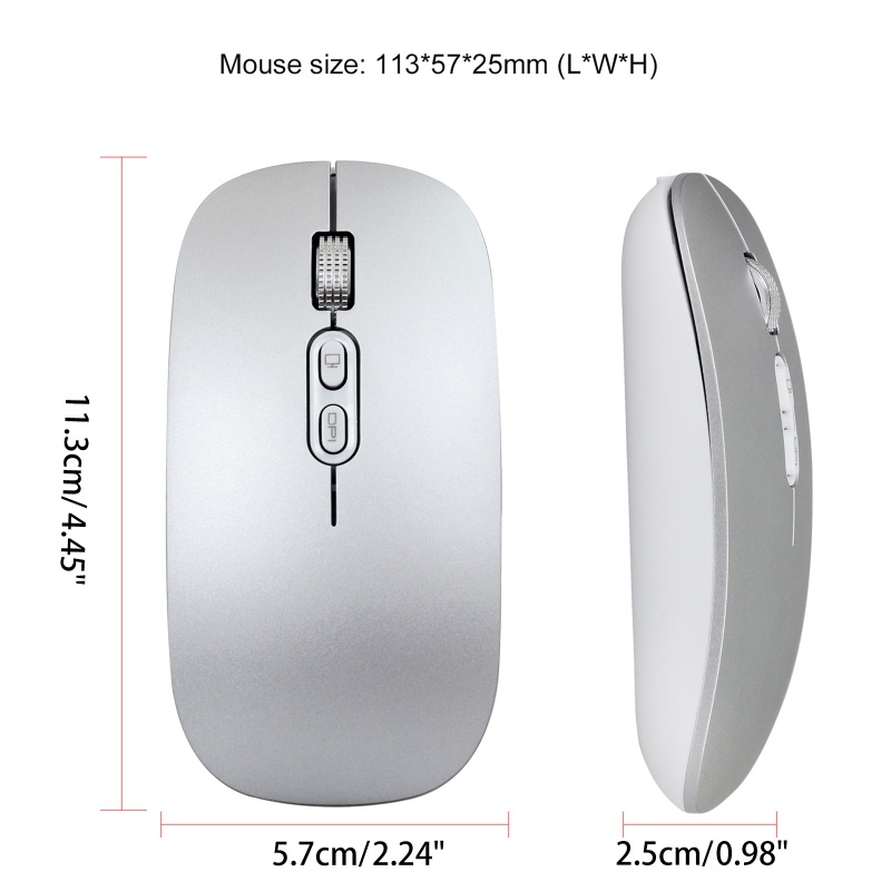 Chuột Không Dây Hai Chế Độ Kèm Đầu Nhận USB Cho Máy Tính