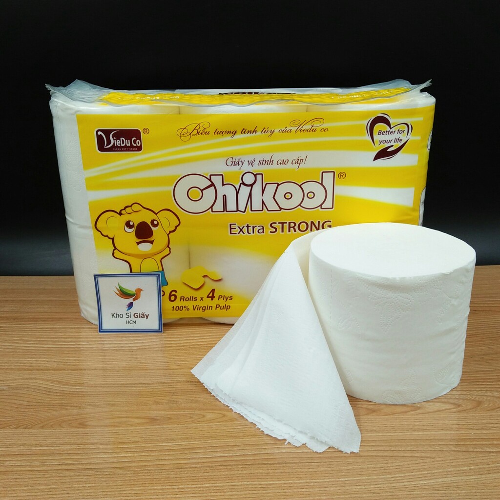 Combo 6 cuộn giấy vệ sinh Chikool không lõi Extra Strong