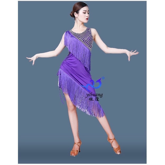 ĐẦM KHIÊU VŨ TÀ XÉO THUN CO GIÃN GIẤU BỤNG VL312N