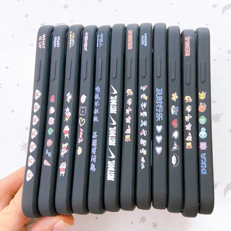 Ốp cạnh vuông chống bẩn dẻo in viền Iphone 11