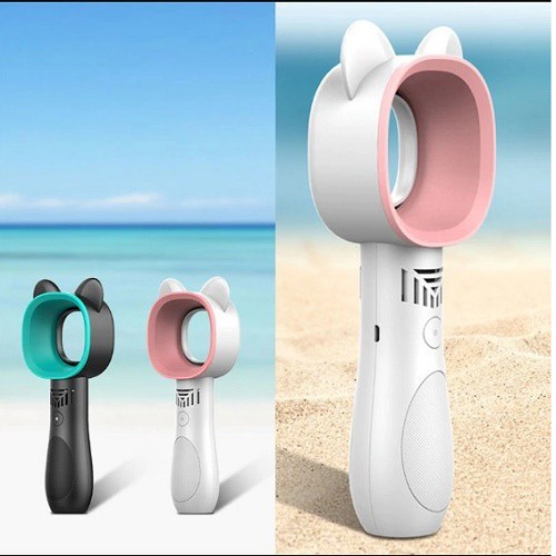 Quạt mini cầm tay thiết kế không cánh kết hợp cổng sạc USB hiện đại. Quạt cầm tay tích điện | BigBuy360 - bigbuy360.vn