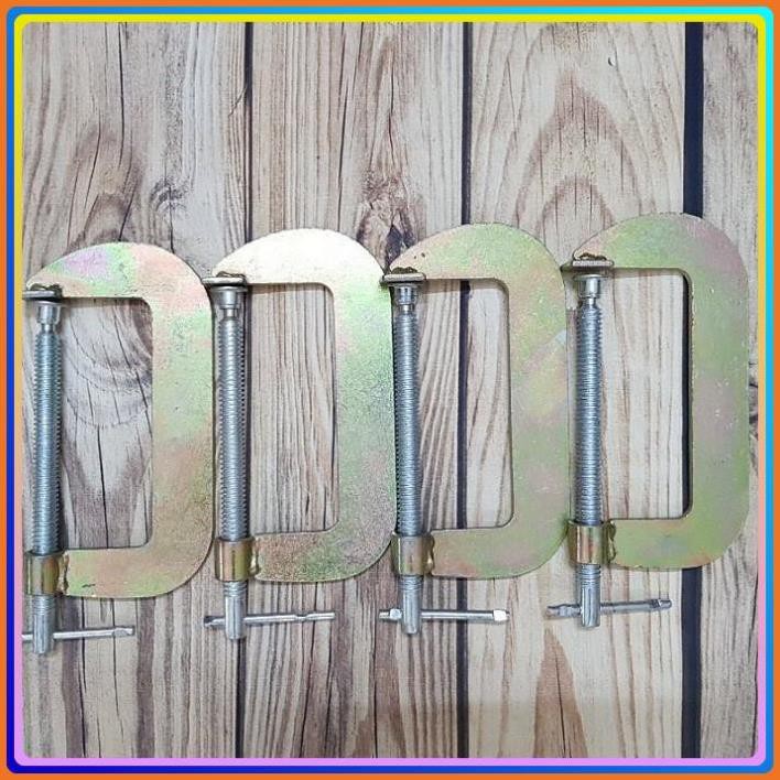 COMBO 4 CẢO VAM CHỮ C 5 INCH KẸP MAX 130MM KIM KHÍ ĐỨC NGUYÊN