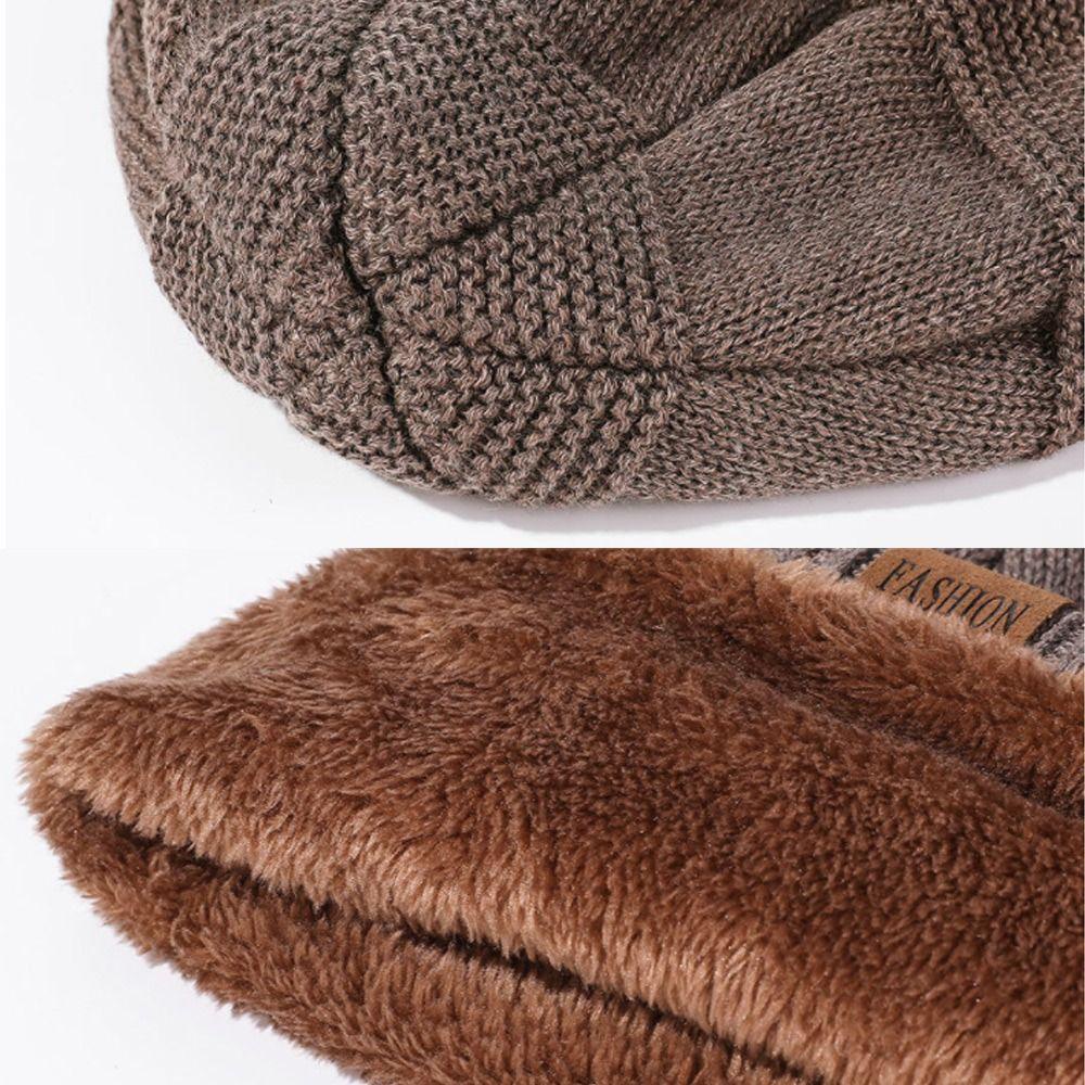 JUNE Mũ beanie Kèm Khăn Choàng Cổ Giữ Ấm Cho Nam Và Nữ