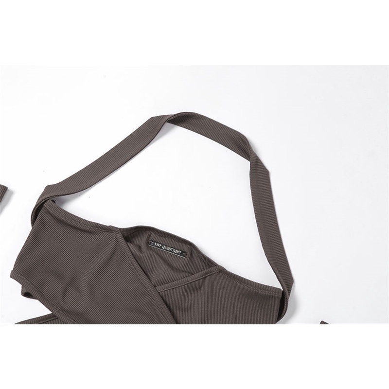 DUNEA Áo hai dây màu sắc trơn quyến rũ cho nữ