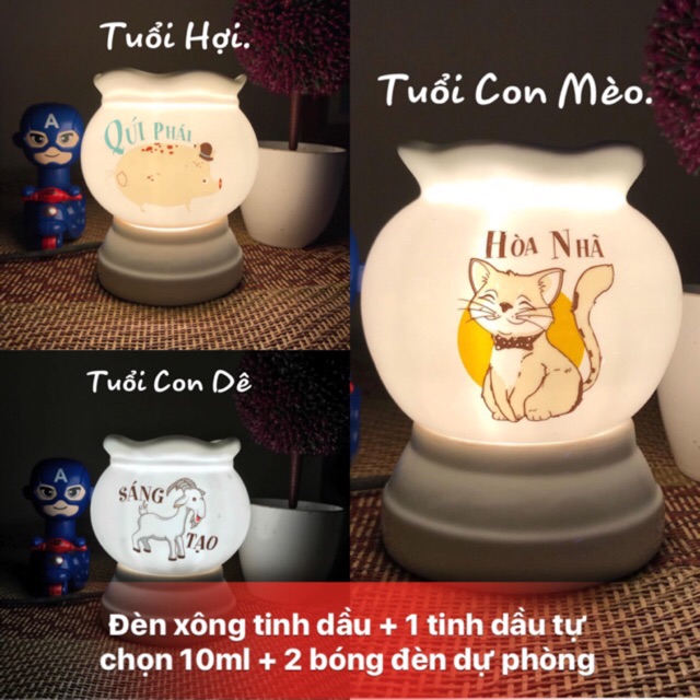 Combo Đèn Xông Tinh Dầu Bát Tràng