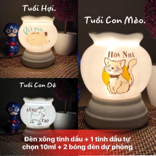 Combo Đèn Xông Tinh Dầu Bát Tràng
