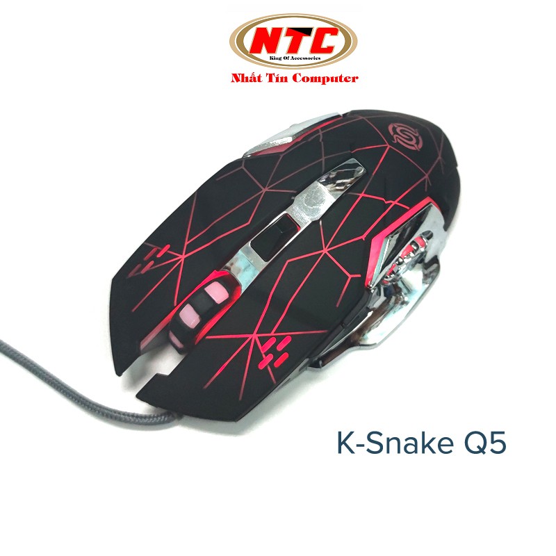 Chuột game cao cấp K-SNAKE Q5 chuyên PUBG &amp; FPS - led đa màu (Đen)