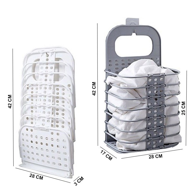 Giỏ Treo Đựng Đồ Dùng, Quần Áo Cạnh Máy Giặt Gấp Gọn Tiện Lợi - Rổ Treo Tường Hàng Chính Hãng Việt Nhật Cao Cấp