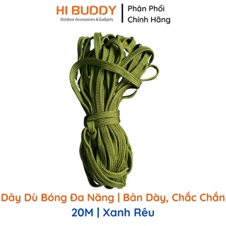 Dây dù bóng đa năng | siêu bền/siêu chắc | 20m xanh rêu | chuyên dùng cho du lịch/phượt?dã ngoại | hibushop