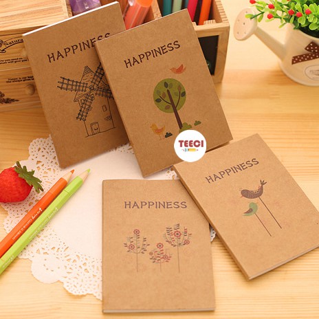 &lt;Ảnh Thật Shop Chụp&gt;Sổ Tay Vở Ghi Chú Happiness T100