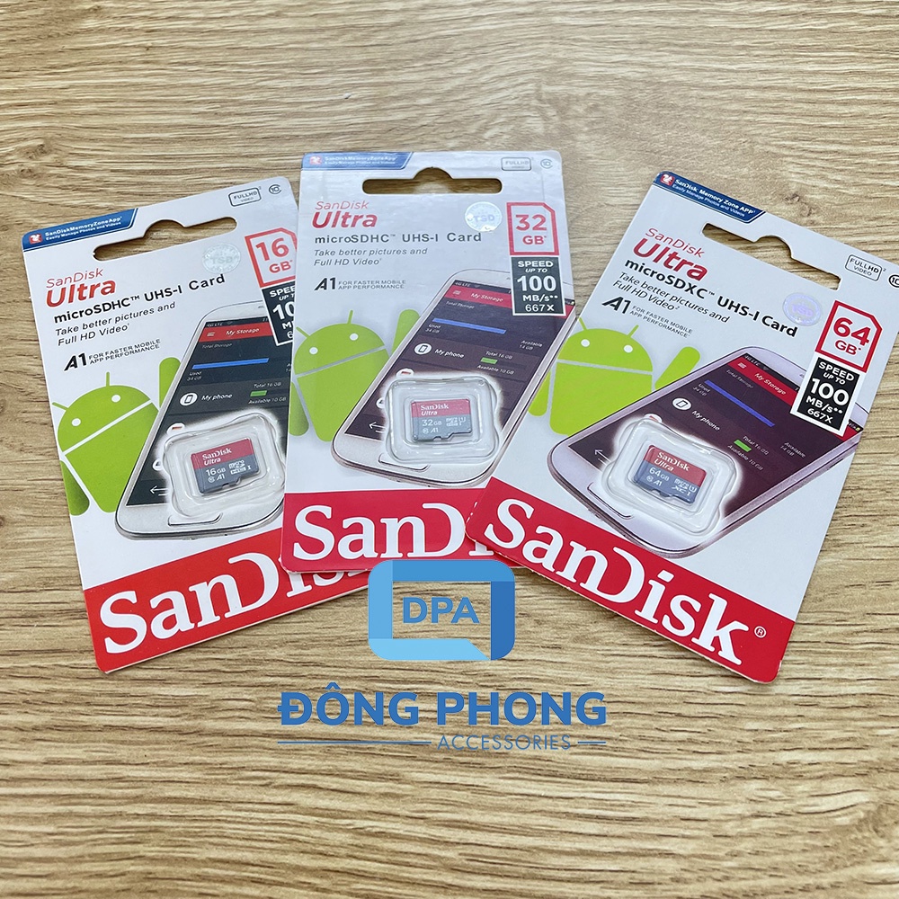 Thẻ Nhớ SanDisk Ultra 100MB/s MicroSDXC UHS-I A1 Chính Hãng