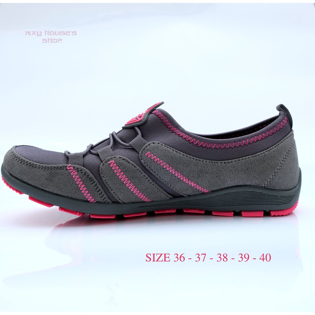 Giày thể thao cho phụ nữ, giày lười nữ màu đen đế hồng – May House Shop