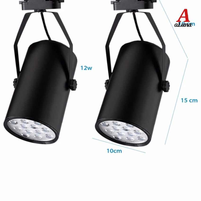 Bộ 12 đèn led rọi thanh ray 12w vỏ đen ánh sáng trắng hoặc vàng